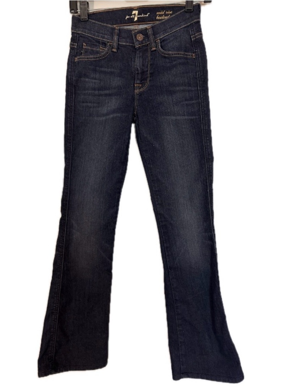7 Seven for All Mankind Women's Mid Rise Bootcut Dark Wash Sz 24 Denim Jeans